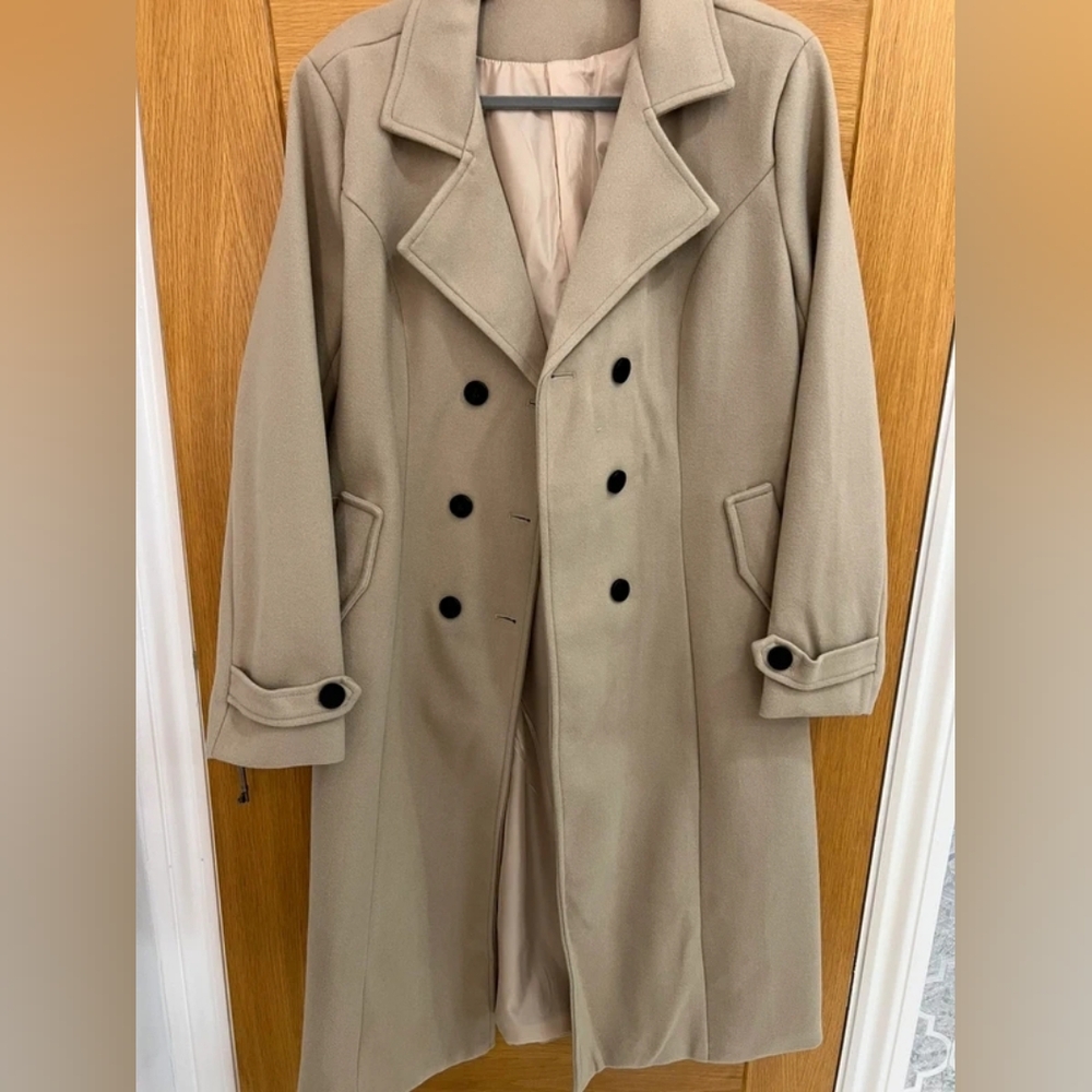 Classic Tan Double-Breasted Coat